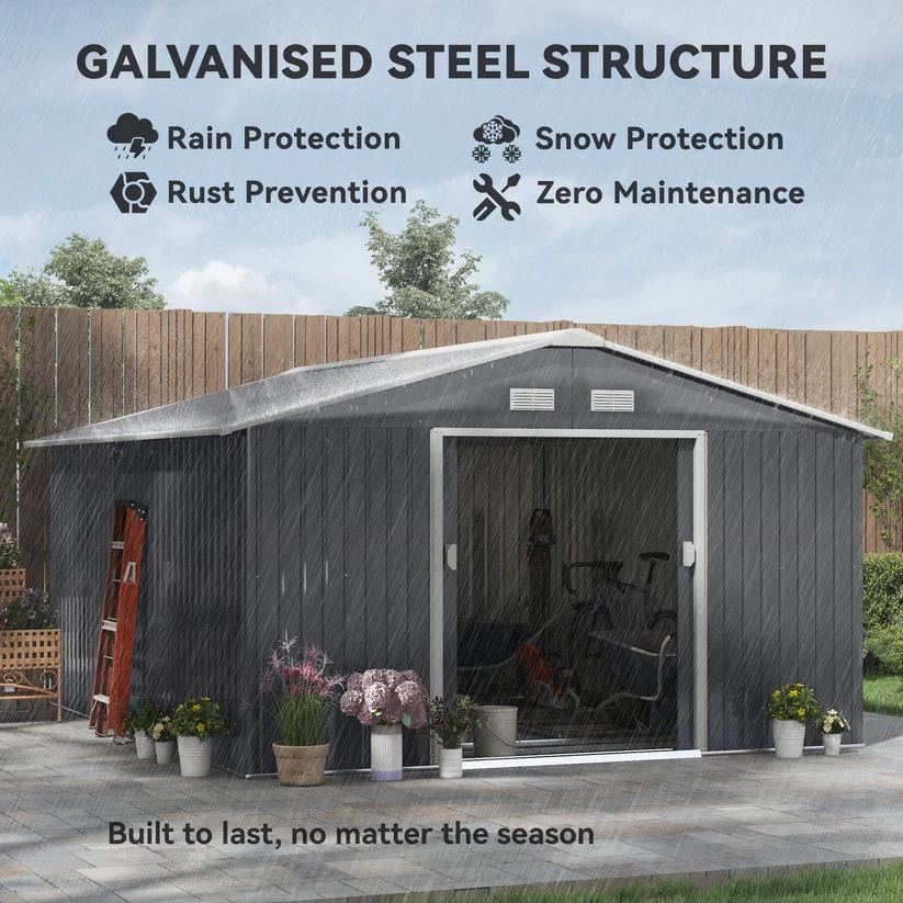 Zeligashop Heavy-Duty Metal Garden Storage Shed - Image 3