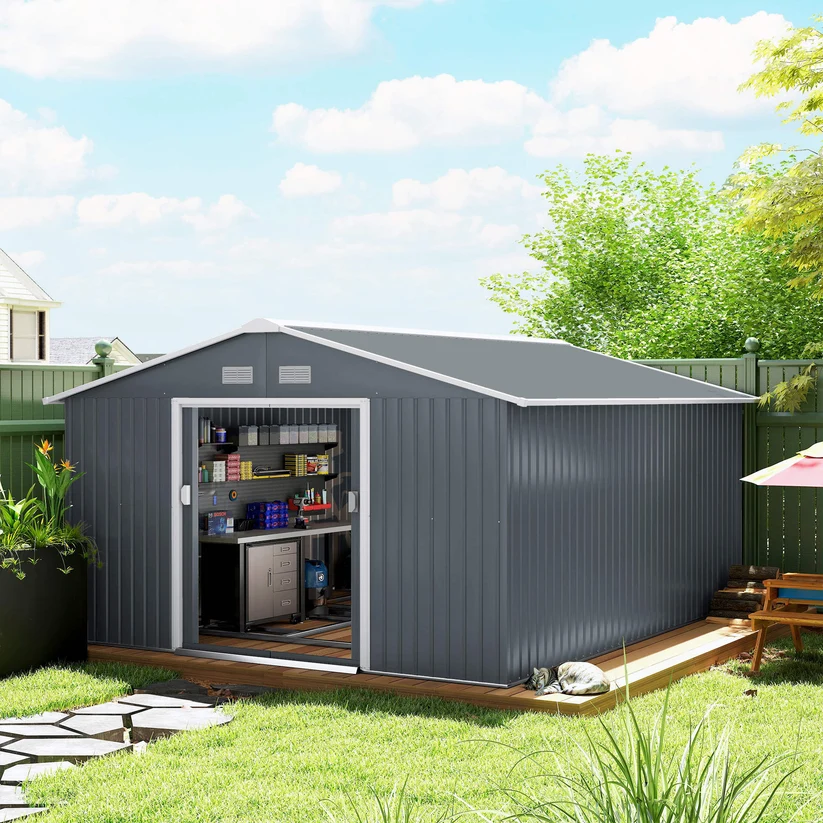 Zeligashop Heavy-Duty Metal Garden Storage Shed - Image 2