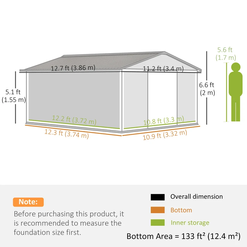 Zeligashop Heavy-Duty Metal Garden Storage Shed - Image 5