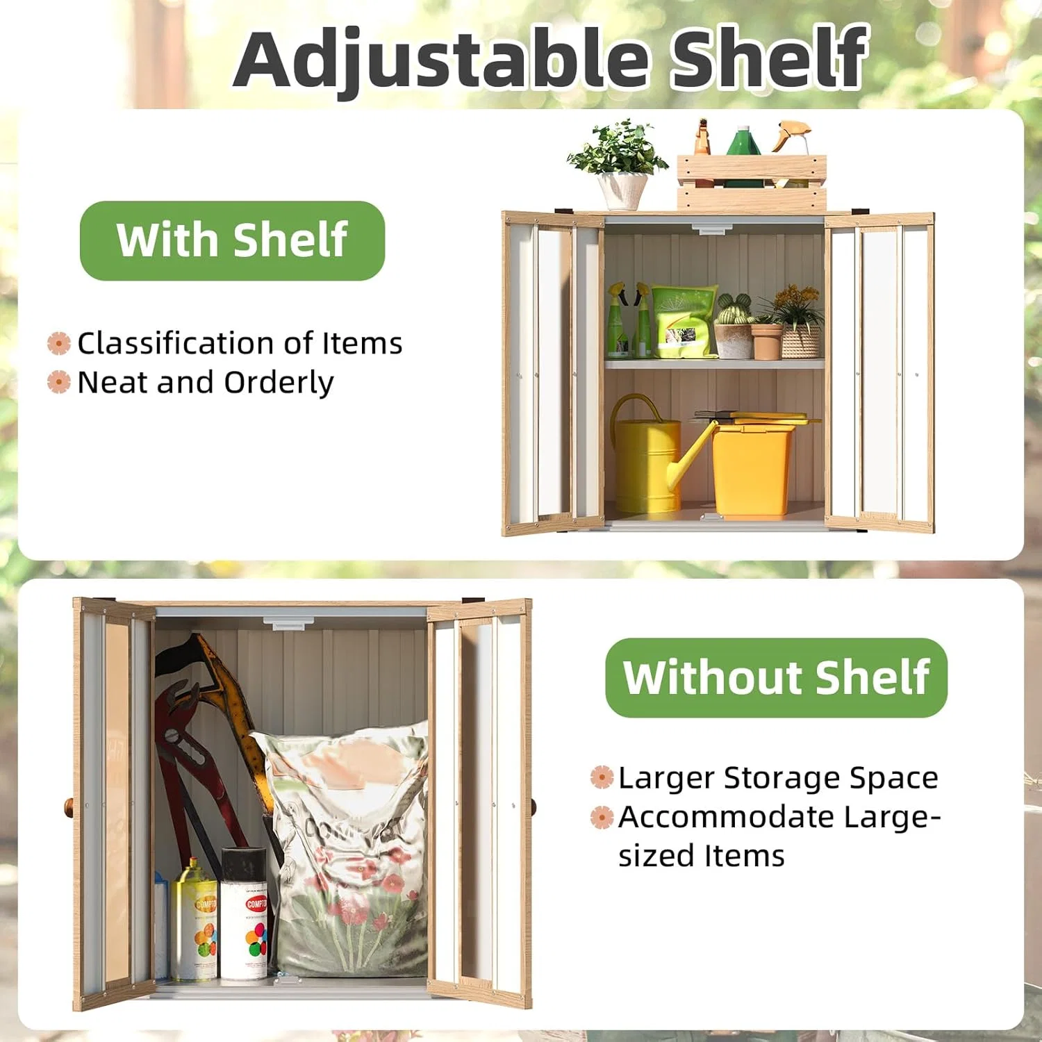Zeligashop Small Metal Garden Storage Shed - Image 4