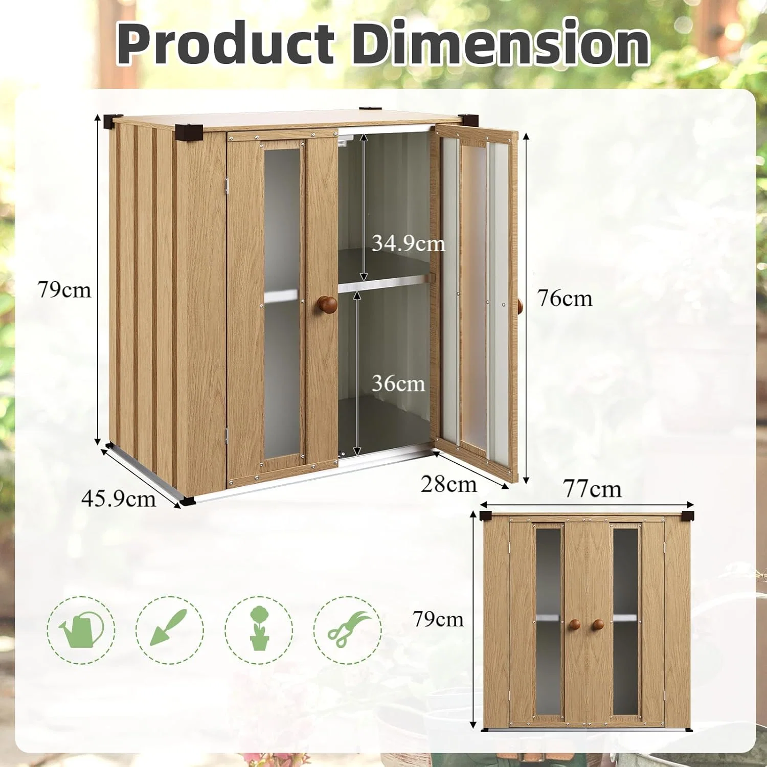 Zeligashop Small Metal Garden Storage Shed - Image 2